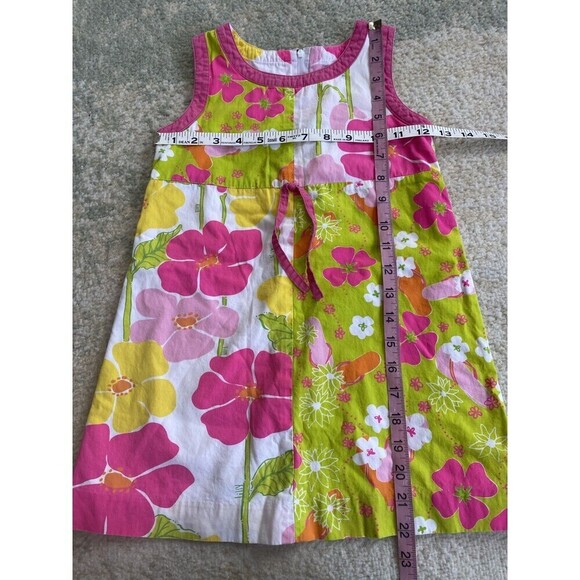 Vintage Lilly Pulitzer Girls Pink Green Floral Daisy Classic Dress Size 6 - Picture 3 of 6